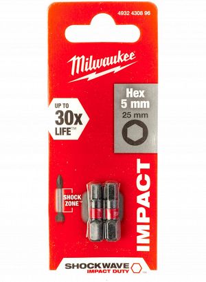 Milwaukee zestaw bitów udarowych HEX5x25 - 2 szt.