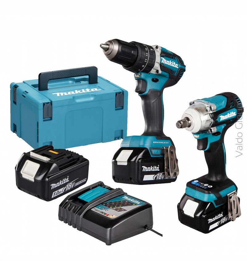 Makita DLX2359TJ1 zestaw Combo DTW300+DHP484+3 Aku 5,0+ładowarka+nasadki
