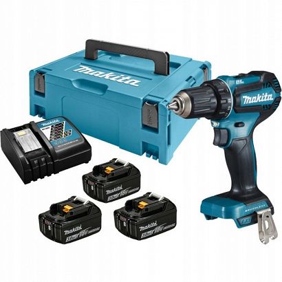 Makita DDF485RF3J Wkrętarka+3 akumulatory 3,0Ah+ Ładowarka +Walizka Makpac