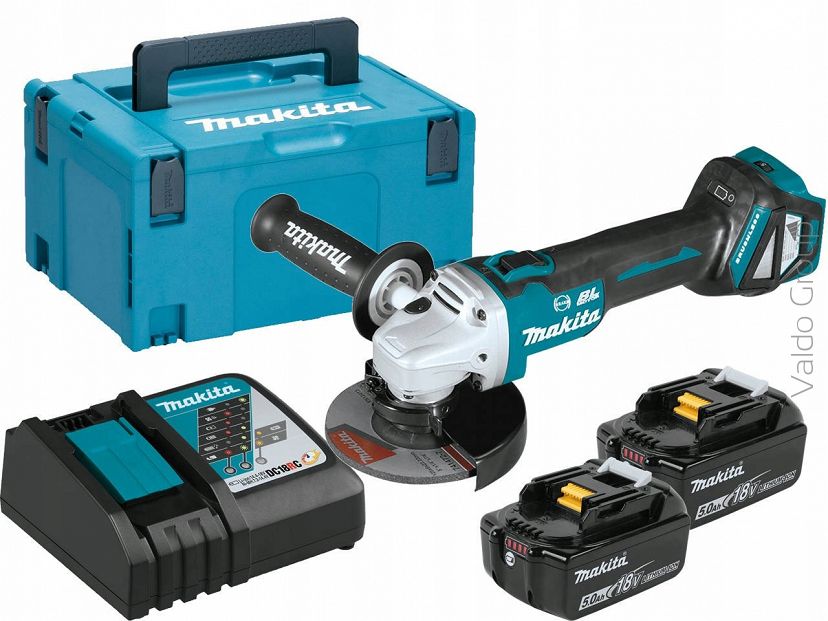 MAKITA DGA513RTJ SZLIFIERKA KĄTOWA AKU 18V+2x5,0Ah+ładowarka+WALIZKA
