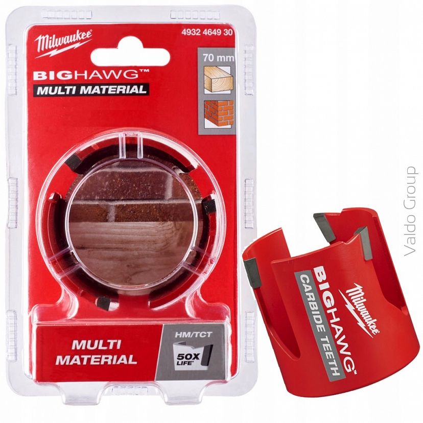 MILWAUKEE OTWORNICA BIG HAWG MULTI MATERIAL 70 mm