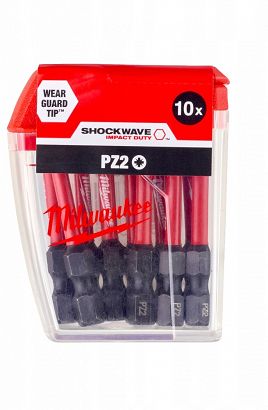 Milwaukee zestaw bitów udarowych PZ2x50 - 10 szt.
